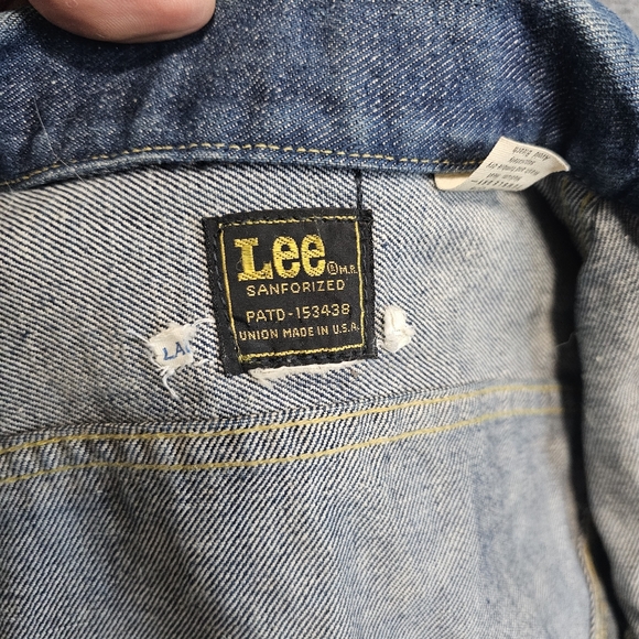 VTG 70s Lee Riders Blue Denim Jean Jacket Womens Cropped S USA RARE Sanforized - Picture 12 of 14